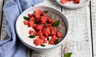Chia Pudding mit Joghurt und Wassermelone – ein super erfrischendes Chia Samen Rezepte